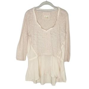 Meadow Rue Anthropologie High Low Chiffon Blouse